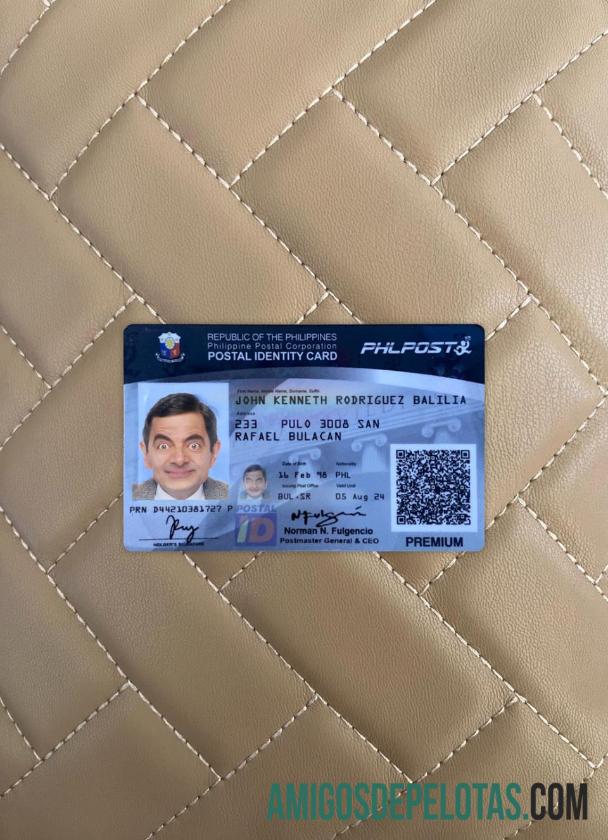 Philippines Postal bilhete de identidade olhar de foto frente exemplo